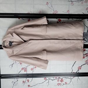 Salvatore Feragamo 100% Cashmere Blush Pink Midi Coat Size 46